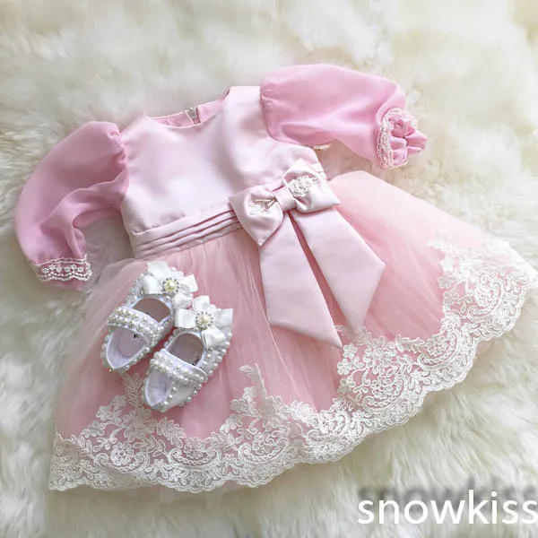 Blush pink lace flower girl dresses for little kids lovely first communion mid-calf baby frocks beautiful infant ball gowns
Blush pink lace flower girl dresses for little kids lovely first communion mid-calf baby frocks beautiful infant ball gowns