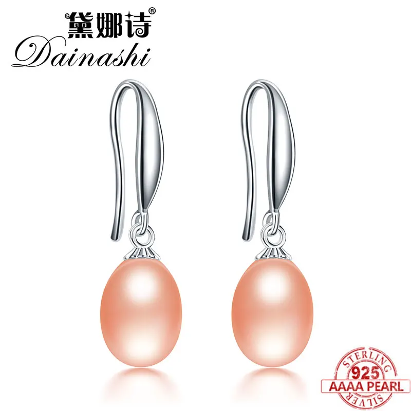 Dainashi Natural Pearl Earrings S925 Silver Jewelry Hook Ear Drops for Women Trendy Party Gift Wedding | Украшения и аксессуары