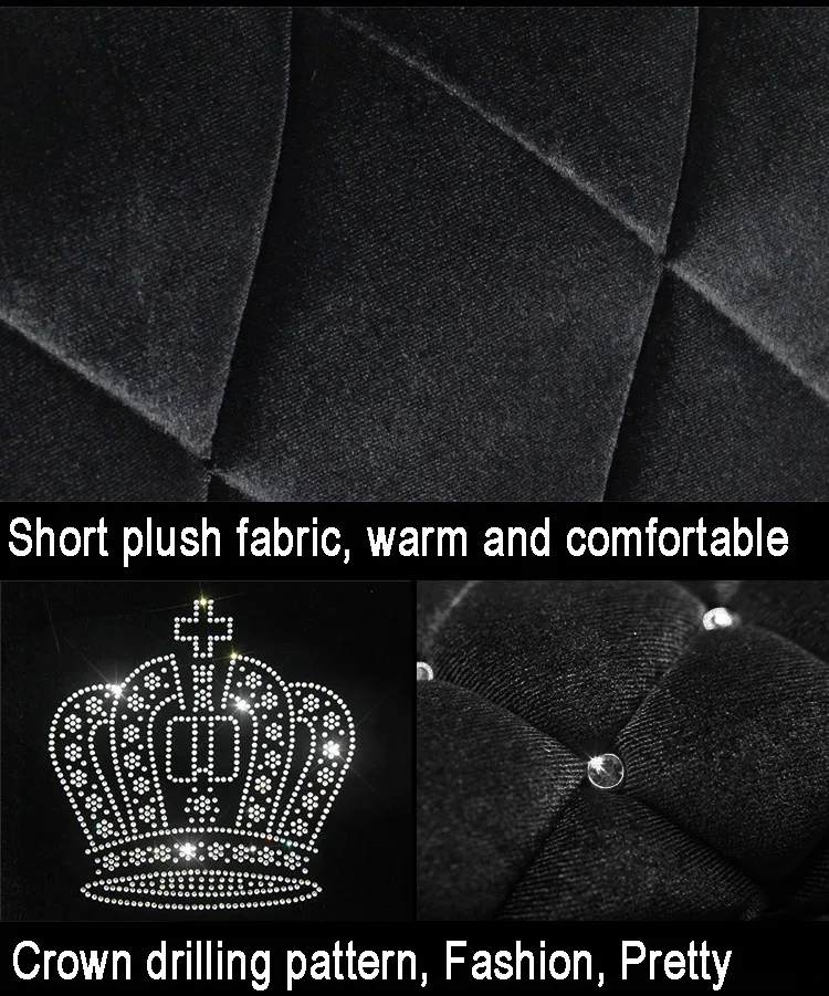 Styling-Stud-Crystal-Plush-Car-Seat-Covers-Universal-Cute-Car-Interior-Accessories-Cushion-Black-11