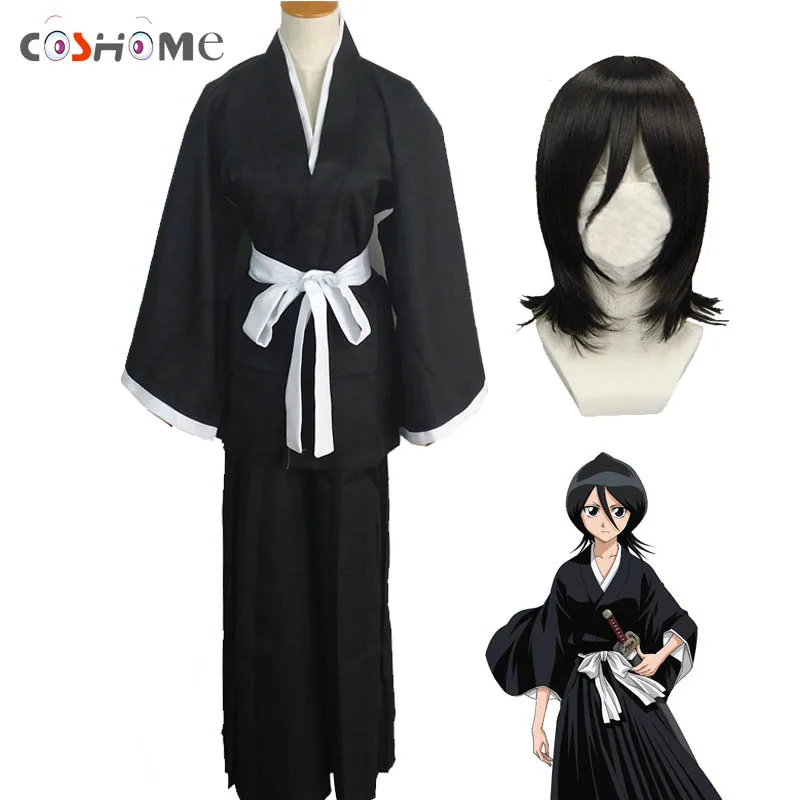 Coshome Bleach Kuchiki Rukia Wigs Cosplay Costumes Black Dress Kimono Set Women Halloween Party Costume
Coshome Bleach Kuchiki Rukia Wigs Cosplay Costumes Black Dress Kimono Set Women Halloween Party Costume