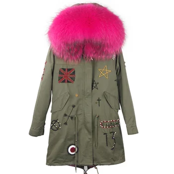 2017 Women Fashion Loose Large Real Fur Hooded & Real Fox Liner Embroidery Beading Thick Coats Jackets Rivet Army Green Parkas
2017 Women Fashion Loose Large Real Fur Hooded & Real Fox Liner Embroidery Beading Thick Coats Jackets Rivet Army Green Parkas