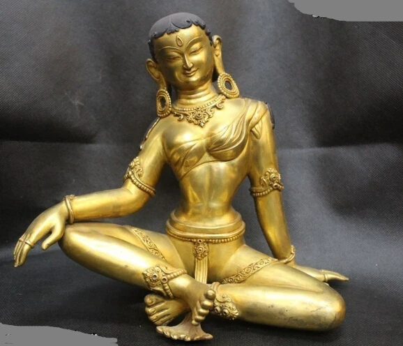 9"Tibet Buddhism temple Old Purple Bronze 24K Gold homey Kwan-Yin Buddha Statue
9"Tibet Buddhism temple Old Purple Bronze 24K Gold homey Kwan-Yin Buddha Statue