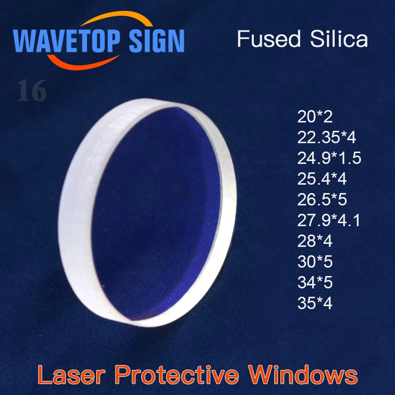 WAveTopSign 1064nm Laser Protective Windows Dia.20-35mm Quartz Fused Silica for Fiber Laser Welding Cutting Head Machine Parts
WAveTopSign 1064nm Laser Protective Windows Dia.20-35mm Quartz Fused Silica for Fiber Laser Welding Cutting Head Machine Parts