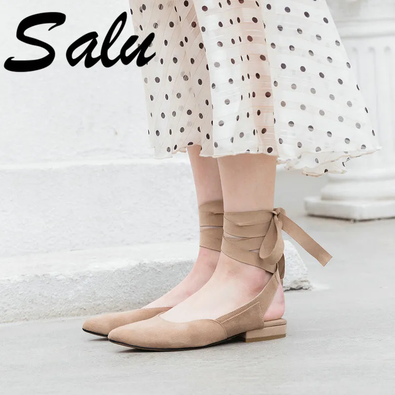 Salu Fashion Solid Sandals 2019 New Style Spring Women's Casual Kid Suede Leather Lace-up Shoes Flat Heel Sandals
Salu Fashion Solid Sandals 2019 New Style Spring Women's Casual Kid Suede Leather Lace-up Shoes Flat Heel Sandals
