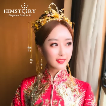 HIMSTORY Chinese Style Women Wedding Hair Accessories Gold Hairpins Pearl Long Tassel Brides Hair Ornament Hairwear Jewelry
HIMSTORY Chinese Style Women Wedding Hair Accessories Gold Hairpins Pearl Long Tassel Brides Hair Ornament Hairwear Jewelry