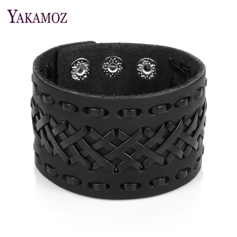 New Genuine Leather Men Bracelets Brand Fashion Punk Wide Cuff Bracelets & Bangle for Women Men Handmade Braid Jewelry Accessory
New Genuine Leather Men Bracelets Brand Fashion Punk Wide Cuff Bracelets & Bangle for Women Men Handmade Braid Jewelry Accessory
