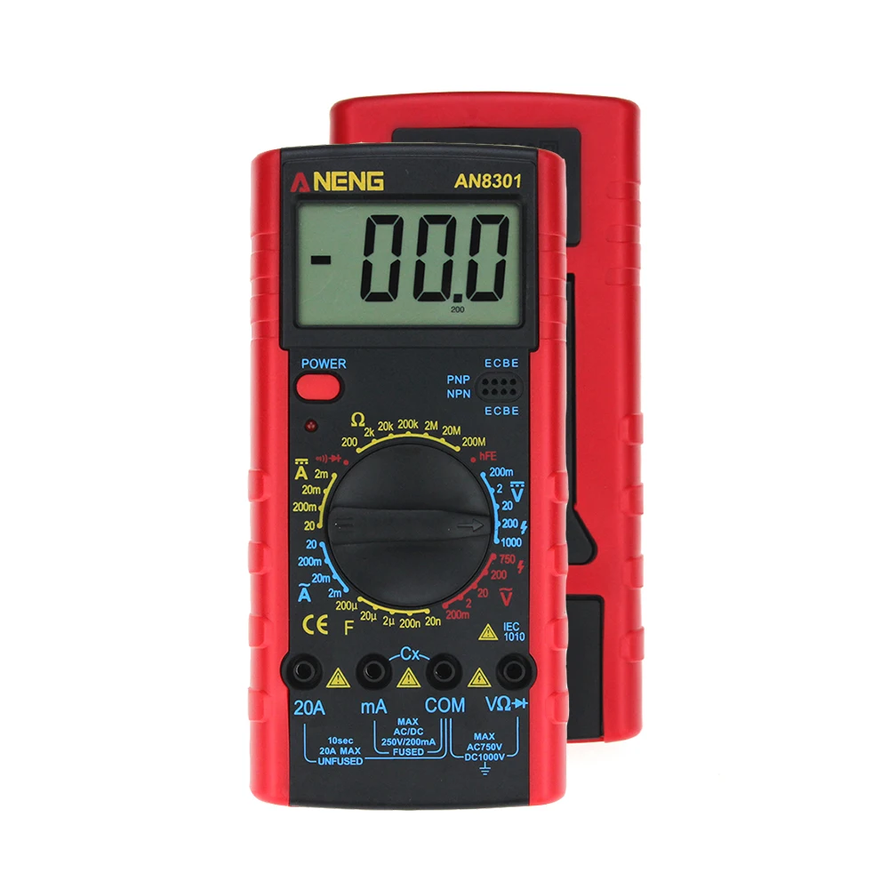 ANENG AN8301 Portable Digital Multimeter capacitor tester esr meter testers automotive electrical dmm transis clip test zt102
ANENG AN8301 Portable Digital Multimeter capacitor tester esr meter testers automotive electrical dmm transis clip test zt102
