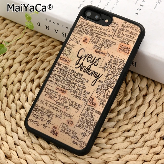 MaiYaCa Greys Anatomy Quotes Phone Case Cover For iPhone 5 6 7 8 plus 11 pro X XR XS max Samsung S6 S7 edge S8 S9 S10
MaiYaCa Greys Anatomy Quotes Phone Case Cover For iPhone 5 6 7 8 plus 11 pro X XR XS max Samsung S6 S7 edge S8 S9 S10