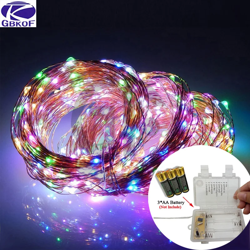 GBKOF 2M 5M 10M 100 Led Strings Copper Wire 3XAA Battery Operated Christmas Wedding Party Decoration LED String Fairy Lights
GBKOF 2M 5M 10M 100 Led Strings Copper Wire 3XAA Battery Operated Christmas Wedding Party Decoration LED String Fairy Lights