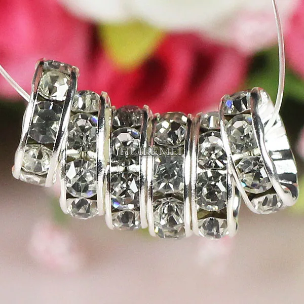 50pcs/lot 4 6 8 10mm Silver Plated Crystal Rhinestone Rondelle Loose Spacer Beads for DIY Jewelry Making Findings Accessories
50pcs/lot 4 6 8 10mm Silver Plated Crystal Rhinestone Rondelle Loose Spacer Beads for DIY Jewelry Making Findings Accessories
