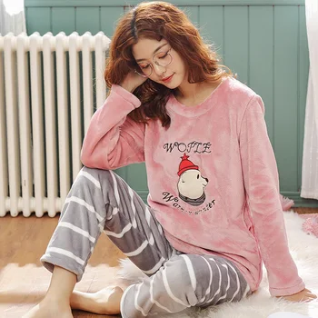 Winter Pyjama Femme Thick Warm Flannel Women Pajamas Set Long Sleeve Round Neck Cartoon Soft Coral Cashmere Pijama Mujer Clothes
Winter Pyjama Femme Thick Warm Flannel Women Pajamas Set Long Sleeve Round Neck Cartoon Soft Coral Cashmere Pijama Mujer Clothes