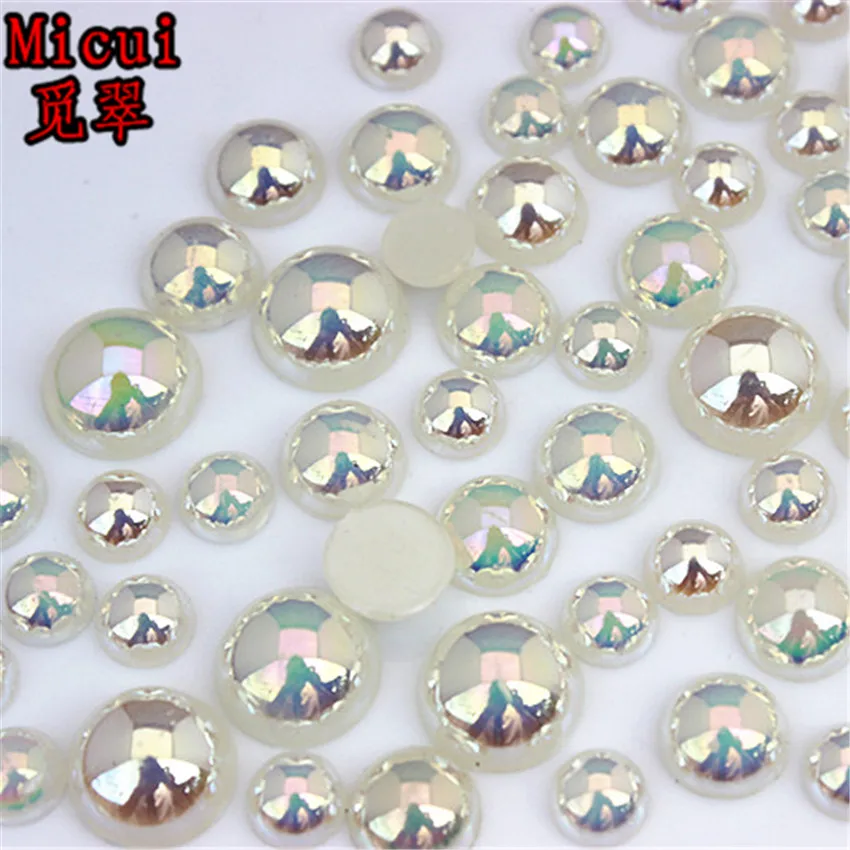 Micui 6/8/10/12mm AB Round imitation Pearl ABS Half Pearls Flatback Beads For Crafts Wedding Dress Button Decoration MC388
Micui 6/8/10/12mm AB Round imitation Pearl ABS Half Pearls Flatback Beads For Crafts Wedding Dress Button Decoration MC388
