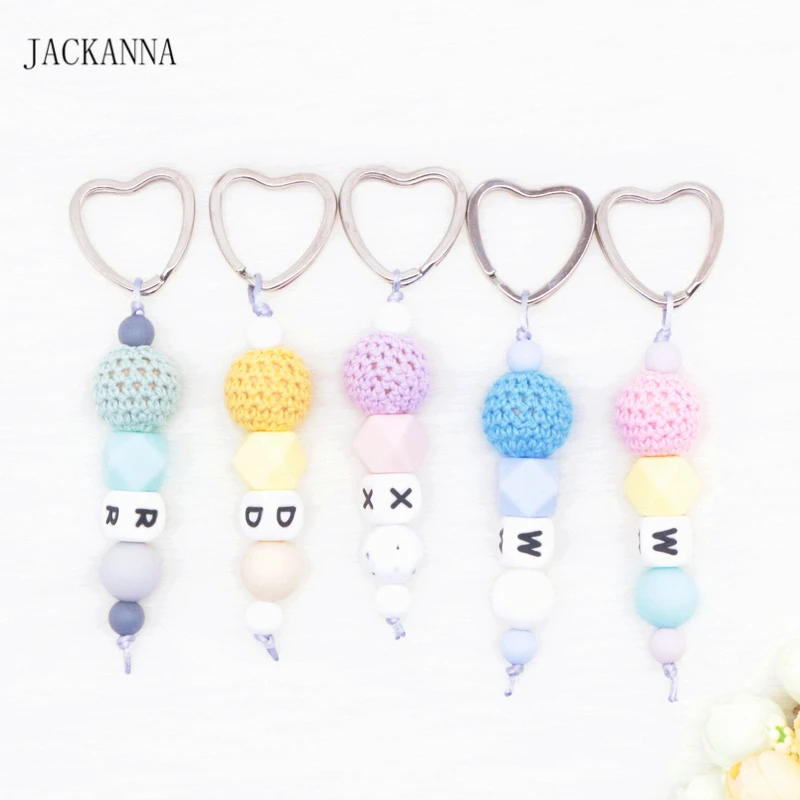 Silicone Beads Baby Teether Chain with Metal Key Ring, Customized Name Infant Key Chain, Mum/Dad Accessories for Baby BPA Free
Silicone Beads Baby Teether Chain with Metal Key Ring, Customized Name Infant Key Chain, Mum/Dad Accessories for Baby BPA Free