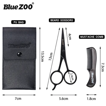 Blue ZOO New Portable Beard Stainless Steel Thumb Scissors Clippers Leather Bag Brush Set Beauty Shaping Tools
Blue ZOO New Portable Beard Stainless Steel Thumb Scissors Clippers Leather Bag Brush Set Beauty Shaping Tools