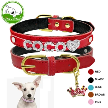 Personalized Padded Leather Customized Puppy Dog Pet Cat Collars With Crown Pendant Rhinestone Free Name & Charm
Personalized Padded Leather Customized Puppy Dog Pet Cat Collars With Crown Pendant Rhinestone Free Name & Charm