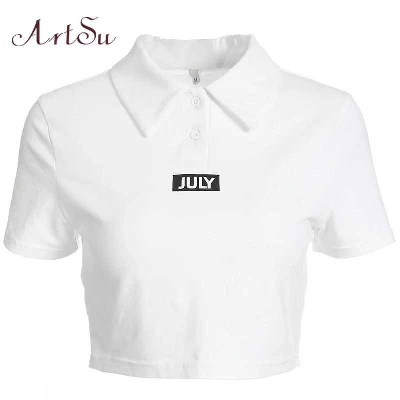 ArtSu Short Sleeve Best Friends T shirt Turn-down Collar Letter Short Tops Summer Funny T shirts Tee Shirt Crop Top ASTS20415
ArtSu Short Sleeve Best Friends T shirt Turn-down Collar Letter Short Tops Summer Funny T shirts Tee Shirt Crop Top ASTS20415