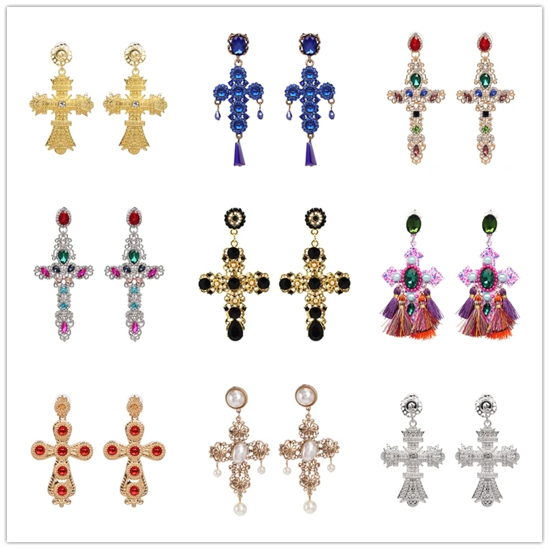 JURAN vintage big statement dangle earrings for women 2019 new arrival luxury cross crystal long tassel drop earrings jewelry
JURAN vintage big statement dangle earrings for women 2019 new arrival luxury cross crystal long tassel drop earrings jewelry