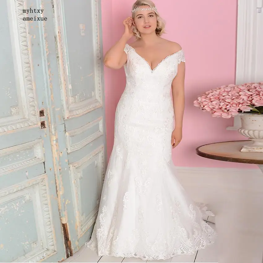 Sexy V-neck Mermaid Wedding Dresses 2020 Plus Size Gelinlik Tulle Lace Wedding Gowns Bride Dress Vestido De Novia Custom Made
Sexy V-neck Mermaid Wedding Dresses 2020 Plus Size Gelinlik Tulle Lace Wedding Gowns Bride Dress Vestido De Novia Custom Made
