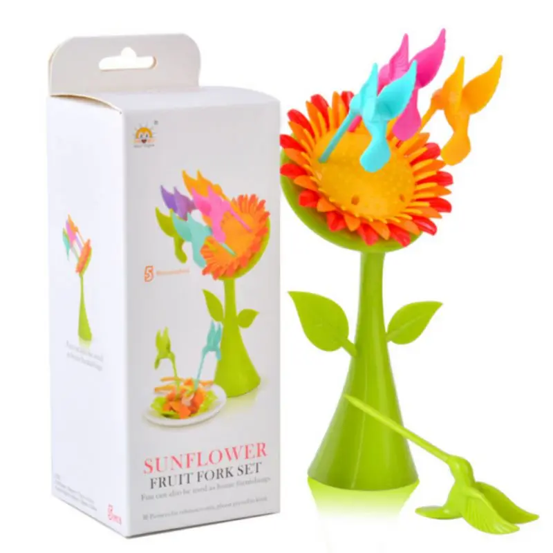 6 Pcs/5 Pcs, Bird/Sun Flower Shaped Plastic Fork on the Tree for Dessert/Cake/Fruit, Practical Home Decoration Utensil food pick
6 Pcs/5 Pcs, Bird/Sun Flower Shaped Plastic Fork on the Tree for Dessert/Cake/Fruit, Practical Home Decoration Utensil food pick