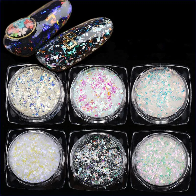 6 Colors Transparent Chameleon Powder Sequins Irregular Nail Glitter Shinning Powder Magic Effect Flakes For UV Nail Gel Polish
6 Colors Transparent Chameleon Powder Sequins Irregular Nail Glitter Shinning Powder Magic Effect Flakes For UV Nail Gel Polish