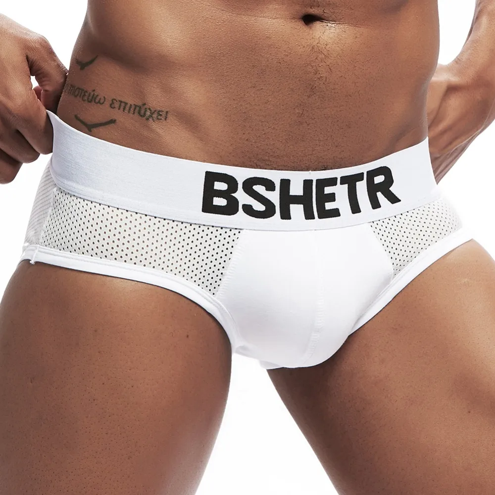 

BSHETR Brand mens underwear briefs Fitness Modal cotton men underpants breathable mesh panties sexy gay cueca male briefs shorts