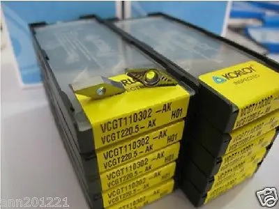 DHL/EMS 2 LOTS NEW IN BOX Korloy VCGT110302-AK H01 VCGT220.5-AK CNC Carbide Insert 10pcs/1Box-A2