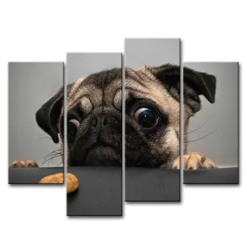 no frame 4 Piece Wall Art Painting Crazy Pug Prints On Canvas The Picture Animal Pictures Oil For Home Decoration Print Decor 
no frame 4 Piece Wall Art Painting Crazy Pug Prints On Canvas The Picture Animal Pictures Oil For Home Decoration Print Decor