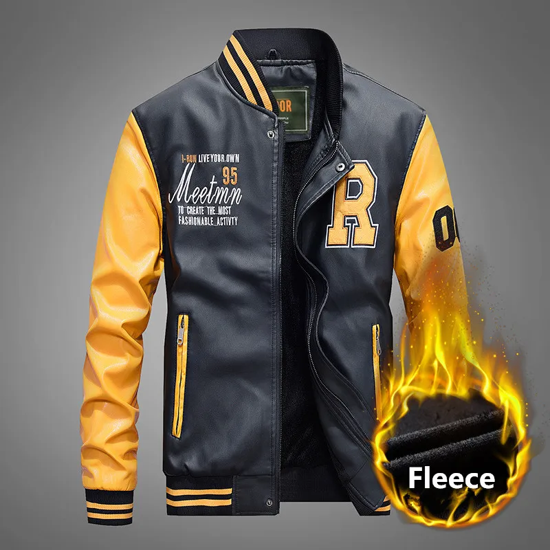 Jacket Men Embroidery Baseball Jackets Mens Pu Leather Motorcycle Coats Slim Fit Luxury Warm Fleece Pilot Leather Jackets 4XL
Jacket Men Embroidery Baseball Jackets Mens Pu Leather Motorcycle Coats Slim Fit Luxury Warm Fleece Pilot Leather Jackets 4XL