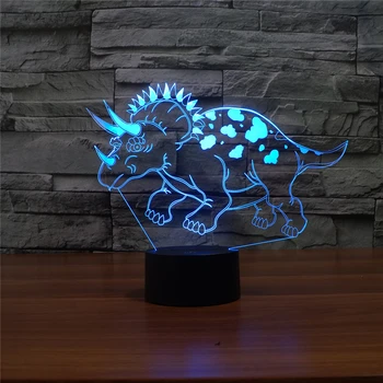 New Arrival Cute Herbivorous Dinosaurs Triceratops 3D Visual Table Lamp Colorful Changed Touch Switch Lamp Kids Bedroom Decor
New Arrival Cute Herbivorous Dinosaurs Triceratops 3D Visual Table Lamp Colorful Changed Touch Switch Lamp Kids Bedroom Decor