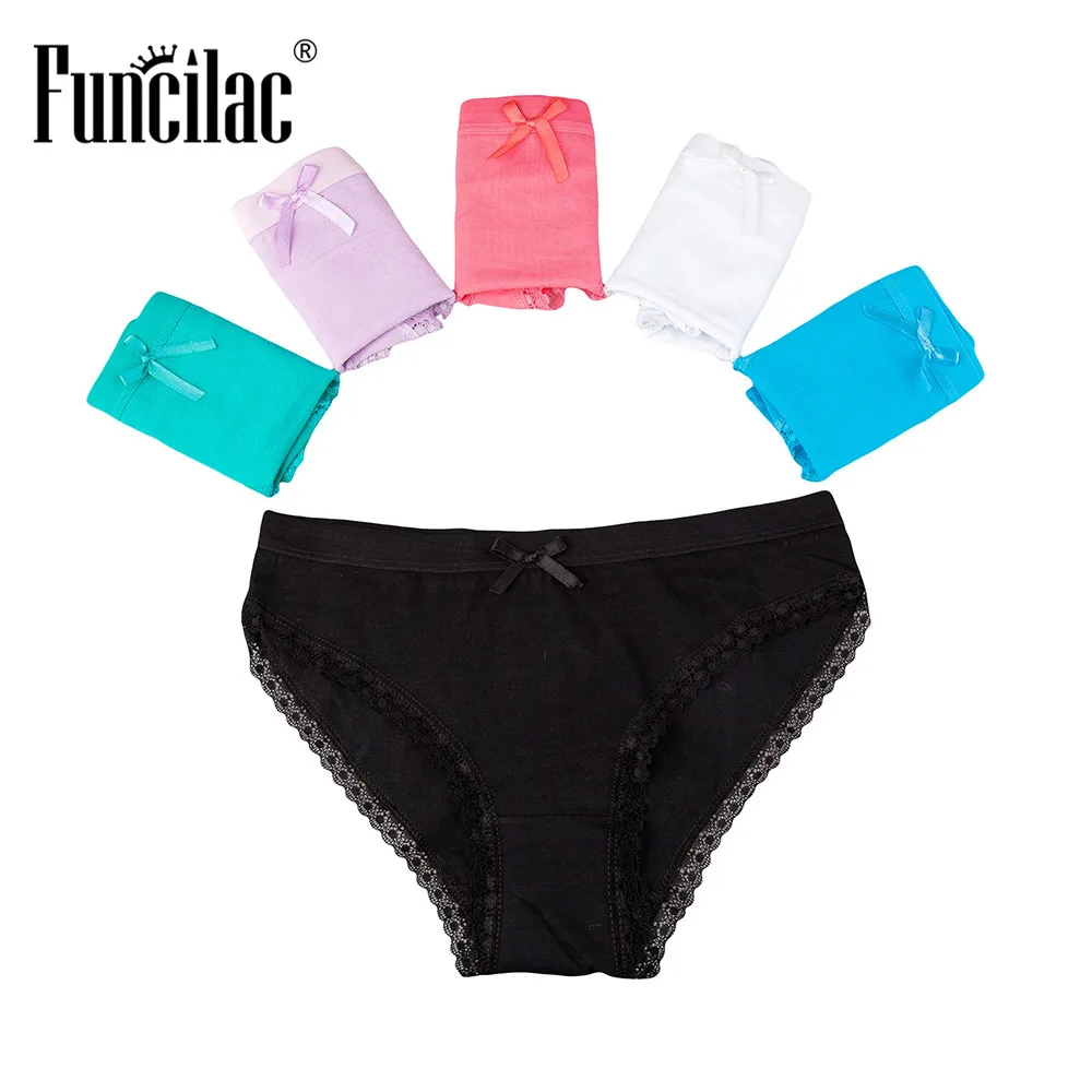 FUNCILAC Women's Underwear All Over Lace Trim Hipster Cotton Panties Briefs 5pcs/lot
FUNCILAC Women's Underwear All Over Lace Trim Hipster Cotton Panties Briefs 5pcs/lot