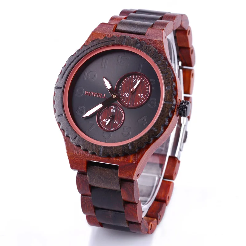 Bewell quartz watch black mens watches top luxury wood male wristwatches maple zabra wood watches W154A
Bewell quartz watch black mens watches top luxury wood male wristwatches maple zabra wood watches W154A