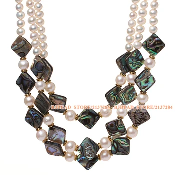 Best Mother Gift Fantastic Multi Strands Natural White Round Freshwater Pearl And Rhombus Shape Abalone Shell Necklace
Best Mother Gift Fantastic Multi Strands Natural White Round Freshwater Pearl And Rhombus Shape Abalone Shell Necklace