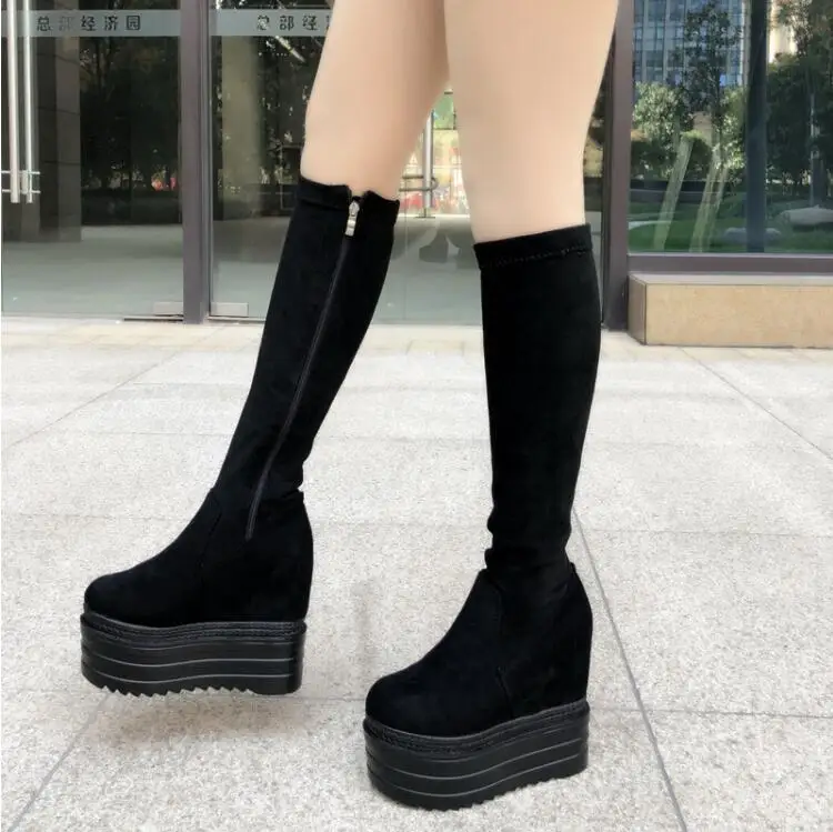 2019 autumn and winter side zipper slimming leg stretch 14CM high heel thick bottom female muffin bottom high boots
2019 autumn and winter side zipper slimming leg stretch 14CM high heel thick bottom female muffin bottom high boots