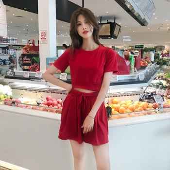 Fashion 2019 Vintage Women's Sets High Waist Casual Loose Conjunto Feminino Pocket Brief Loose Bow Two Piece Set
Fashion 2019 Vintage Women's Sets High Waist Casual Loose Conjunto Feminino Pocket Brief Loose Bow Two Piece Set