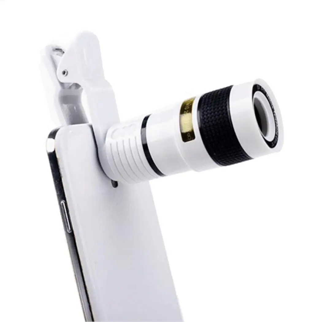 Universal Mobile Cell Phone HD 8X Clip on Optical 0.3cm/0.1inch Cleaning Cloth Zoom Telescope Casual Camera Lens
Universal Mobile Cell Phone HD 8X Clip on Optical 0.3cm/0.1inch Cleaning Cloth Zoom Telescope Casual Camera Lens