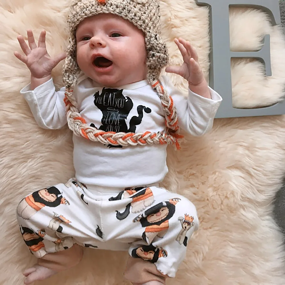Free Shipping 3PCS Cute Toddler Baby Kids Long Sleeves Letter Monster Print Romper+Pants+Hat Set Outfit Clothes Autumn Winter
Free Shipping 3PCS Cute Toddler Baby Kids Long Sleeves Letter Monster Print Romper+Pants+Hat Set Outfit Clothes Autumn Winter
