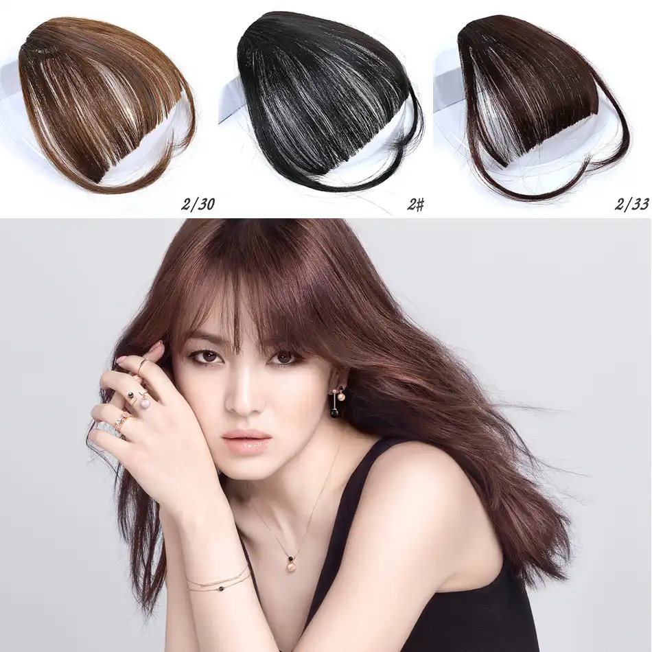 Buqi Synthetic Hair Straight Clip In Hair Extensions Air Fringe