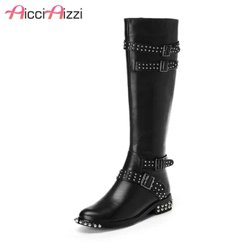 ZALAVOR Sexy Women Real Leather High Heels Boots Rivet Buckle Motorcycle Shoes Women Warm Winter Knee High Boots Size 34-39
ZALAVOR Sexy Women Real Leather High Heels Boots Rivet Buckle Motorcycle Shoes Women Warm Winter Knee High Boots Size 34-39