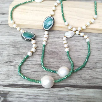 5 Strands Natural stone beads with paved rhinestone,Jewelry Crystal & pearl Beads Handmade Necklace for women NK403 
5 Strands Natural stone beads with paved rhinestone,Jewelry Crystal & pearl Beads Handmade Necklace for women NK403