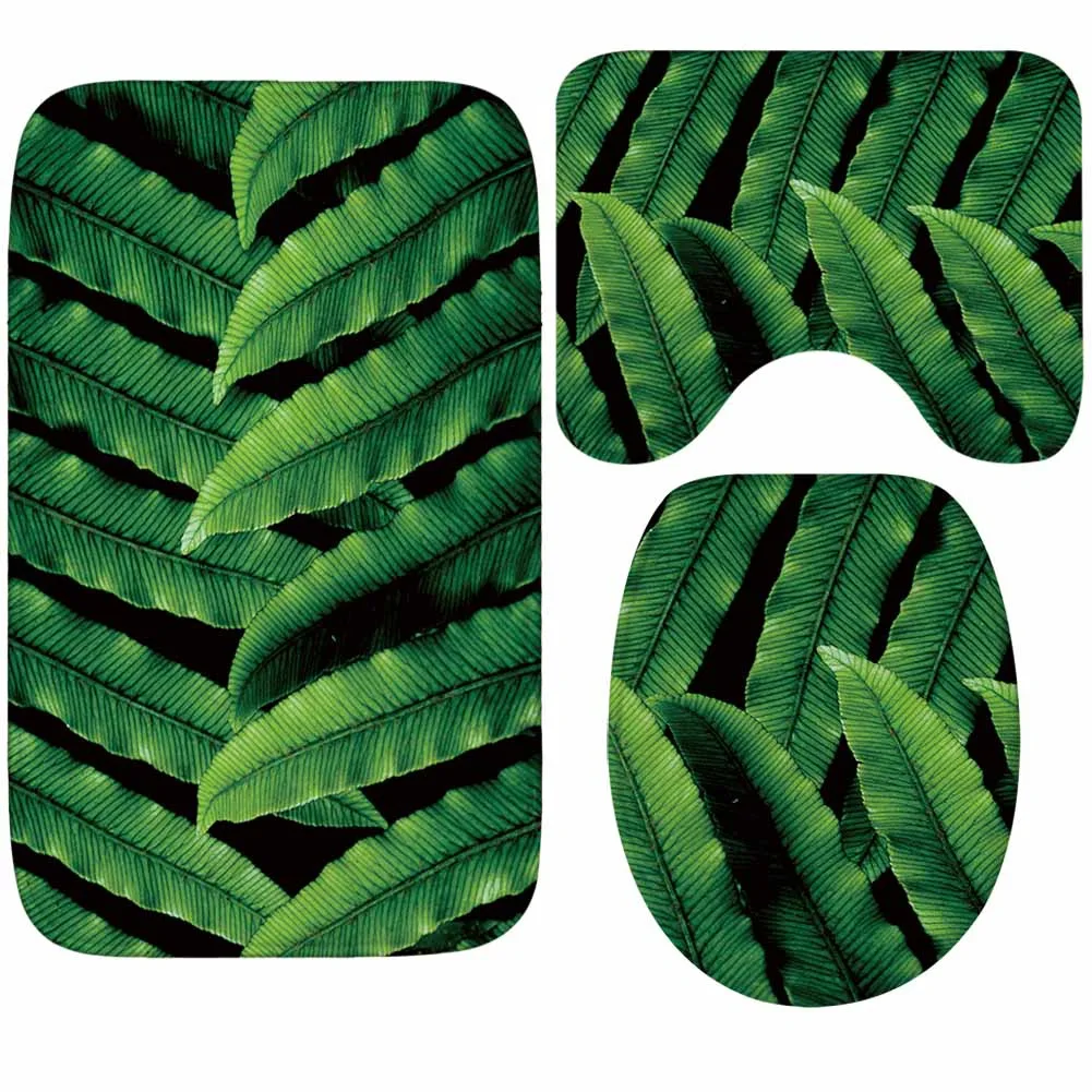 Flannel 3pcs Bathroom Mat Sets Microfiber Green Leaf Pattern Bath Mats Anti-slip Bathroom Rug and Toilet Mat Set
Flannel 3pcs Bathroom Mat Sets Microfiber Green Leaf Pattern Bath Mats Anti-slip Bathroom Rug and Toilet Mat Set