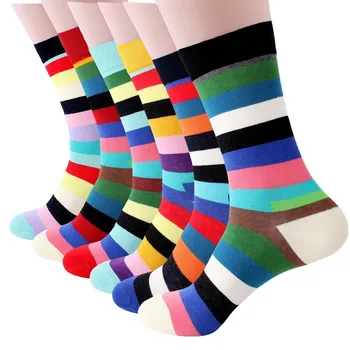 PEONFLY 6pairs/lot Men Personality European Socks Funny Happy Socks Cotton Colorful Geometric Striped Men Socks For Bussiness
PEONFLY 6pairs/lot Men Personality European Socks Funny Happy Socks Cotton Colorful Geometric Striped Men Socks For Bussiness
