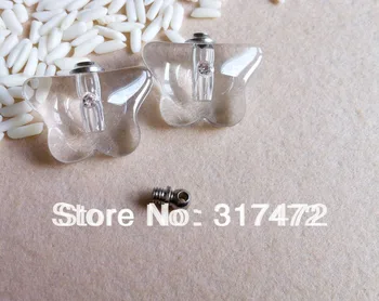 100pcs Clear Butterfly Rice Art Vial Pendant for Necklace 
100pcs Clear Butterfly Rice Art Vial Pendant for Necklace