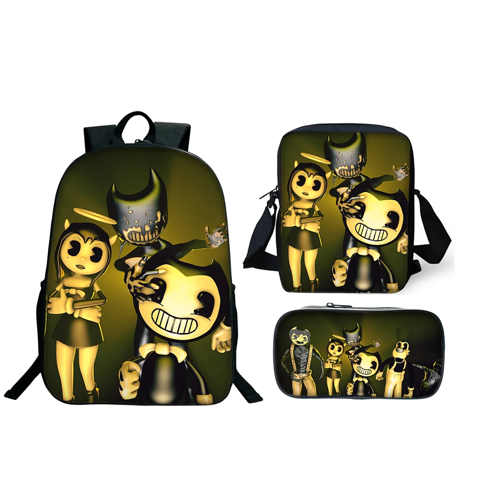 Hot Sale 3Pcs/Set Bendy And The Ink Machine School Bags For Boy Girls Cartoon Game Book Bags Sets Anime Backpacks School Gifts
Hot Sale 3Pcs/Set Bendy And The Ink Machine School Bags For Boy Girls Cartoon Game Book Bags Sets Anime Backpacks School Gifts