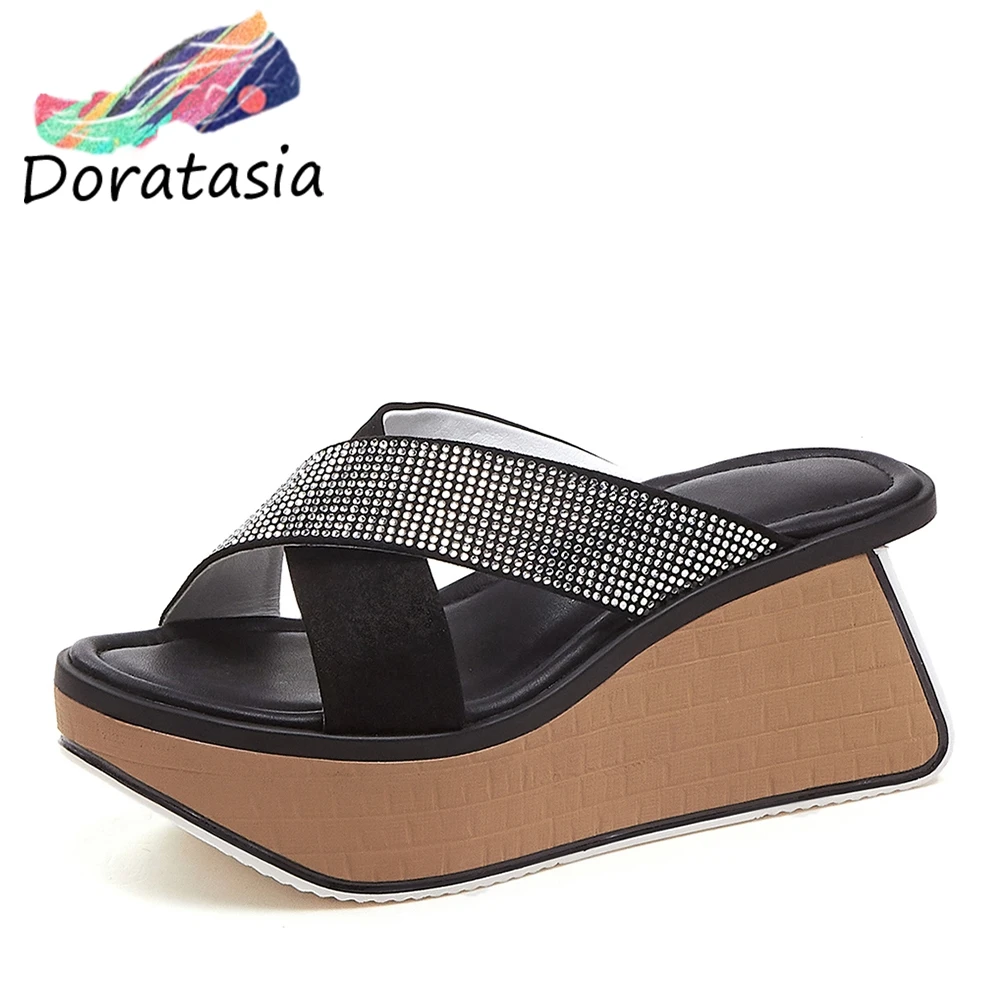 DORATASIA New Fashion Mixed Colors Sheepskin Genuine Leather Shoes Slippers Woman 2020 High Heels women's Wedges Shoes Woman
DORATASIA New Fashion Mixed Colors Sheepskin Genuine Leather Shoes Slippers Woman 2020 High Heels women's Wedges Shoes Woman
