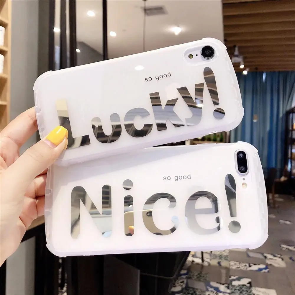 HUANQING Simple lucky letter cell Phone Case For iPhone 6 6S Plus 7 8 X XR XS MAX fashion Cell Housing Protective Cover case
HUANQING Simple lucky letter cell Phone Case For iPhone 6 6S Plus 7 8 X XR XS MAX fashion Cell Housing Protective Cover case