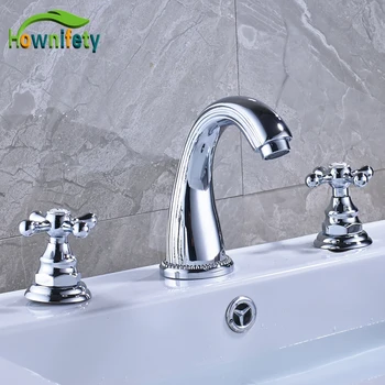 Solid Brass Bathroom Sink Faucet Double Handles Single Spout Mixer Tap Deck Mount
Solid Brass Bathroom Sink Faucet Double Handles Single Spout Mixer Tap Deck Mount