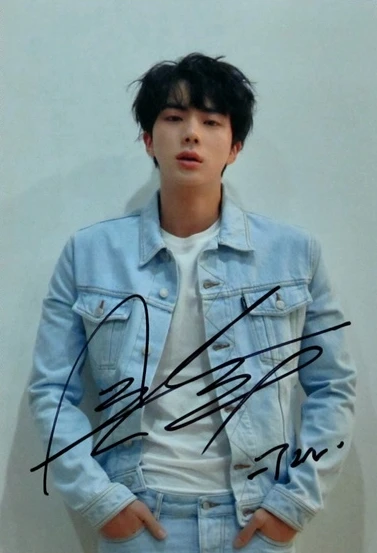 

signed Bangtan Boys JIN autographed photo LOVE YOURSELF TEAR K-POP 6 inches freeshipping 052018Z2