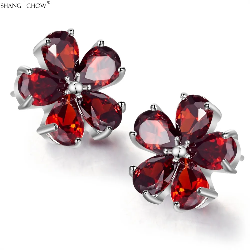 2018 New Fashion Bling Luxury Jewelry with vibrant Garnet Stone Flower for women 925 Sterling Silver Earrings E0398
2018 New Fashion Bling Luxury Jewelry with vibrant Garnet Stone Flower for women 925 Sterling Silver Earrings E0398