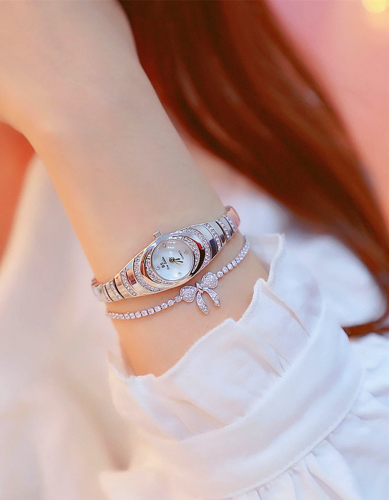 Luksusowy zegarek damski marki Casual z różowym złotym paskiem - kwarcowy, mały rozmiar - Wianko - 4