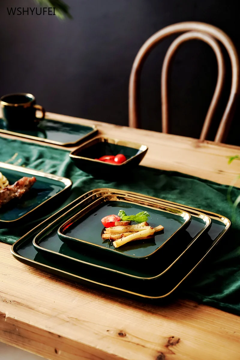 Direct marketing Nordic light luxury emerald Phnom Penh ceramic home kitchen storage decoration square Western dessert tableware
Direct marketing Nordic light luxury emerald Phnom Penh ceramic home kitchen storage decoration square Western dessert tableware
